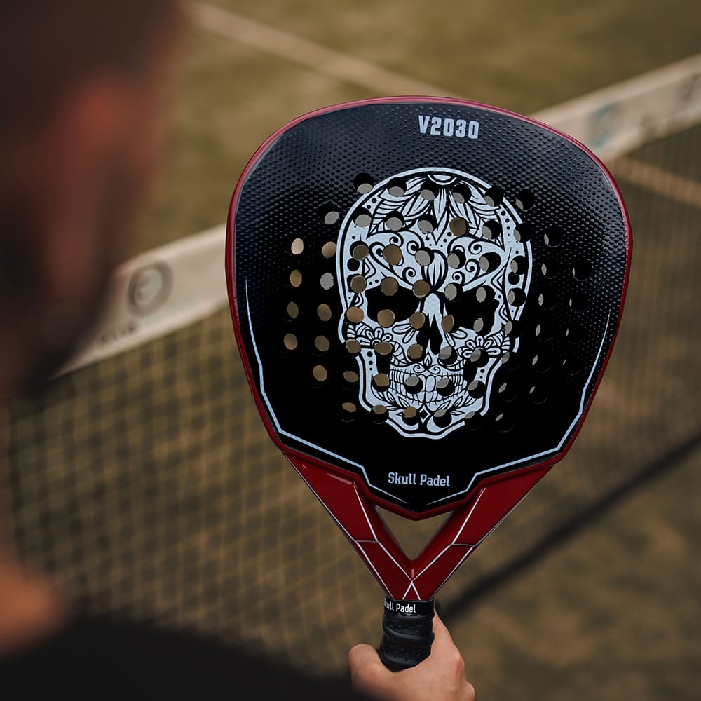 Skull Padel V2030 Black Red 15K Padel Racket