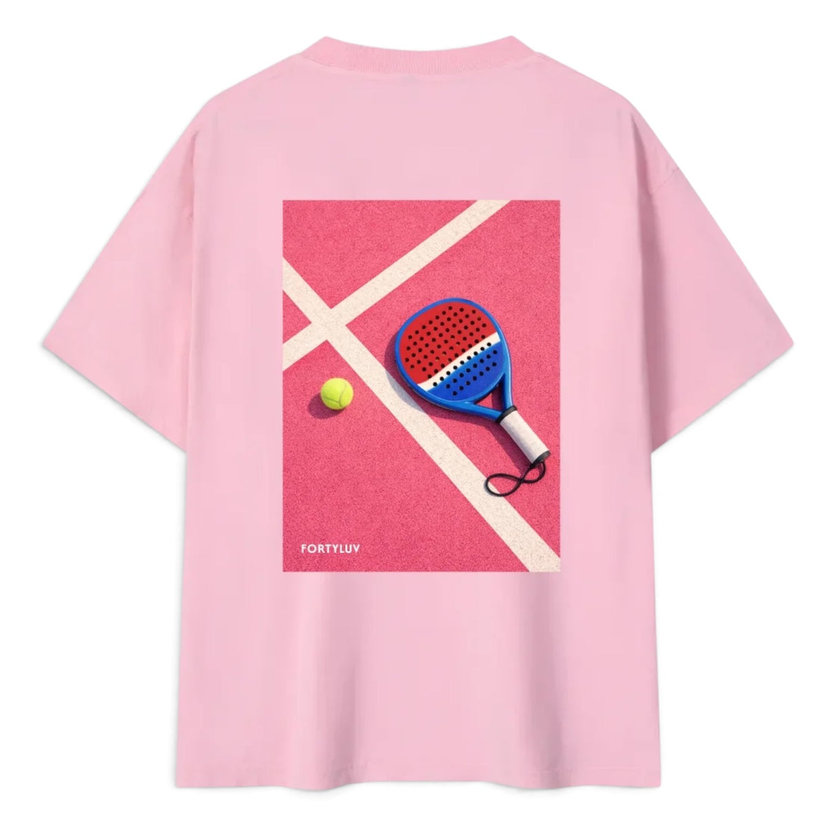 Fortyluv Offcourt Padel Vibes Washed Tee - Pink