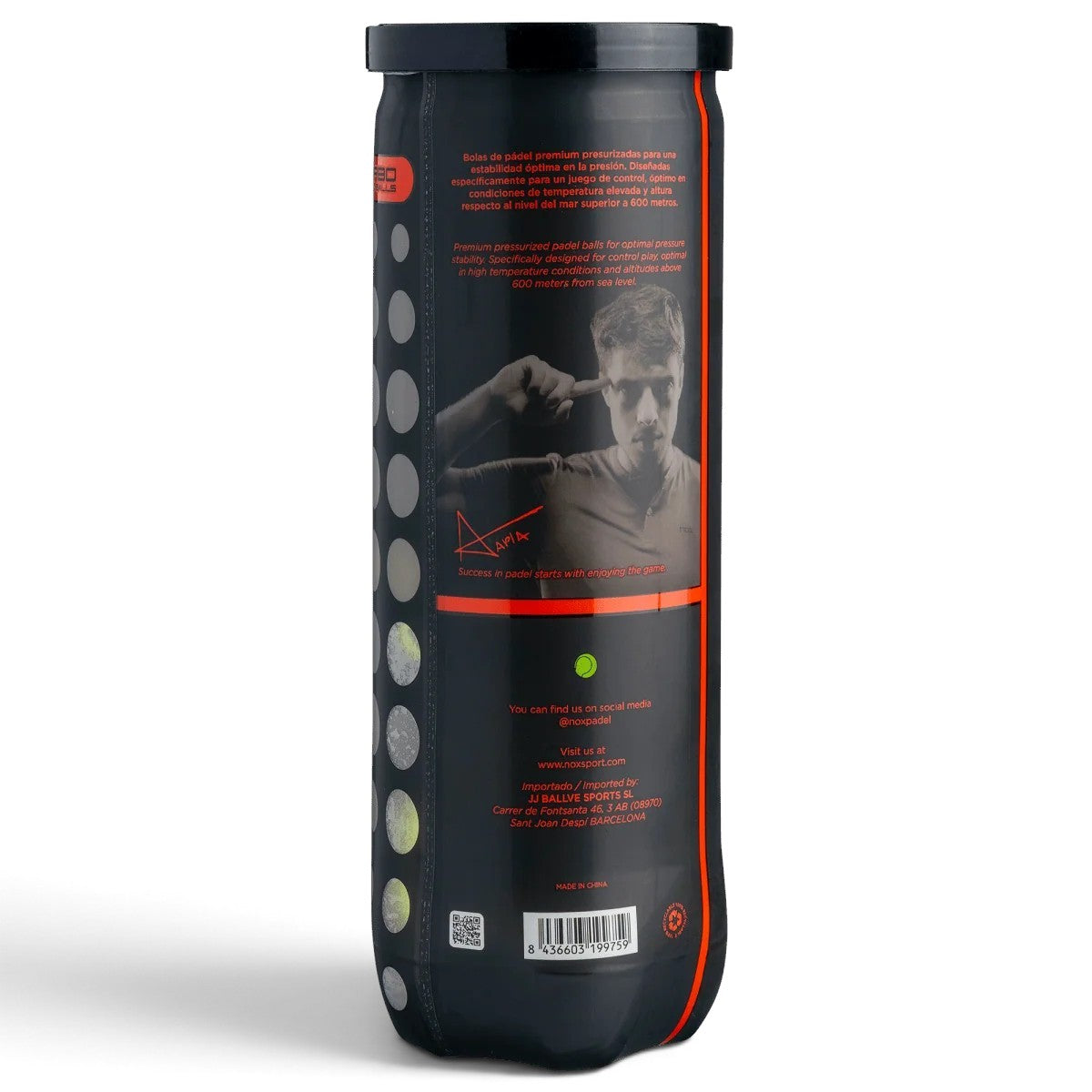 NOX Nerbo Padel balls 3 Pack Tube