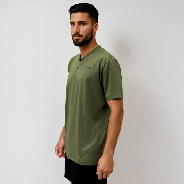 Skull Padel Polo Shirt - Camo Green