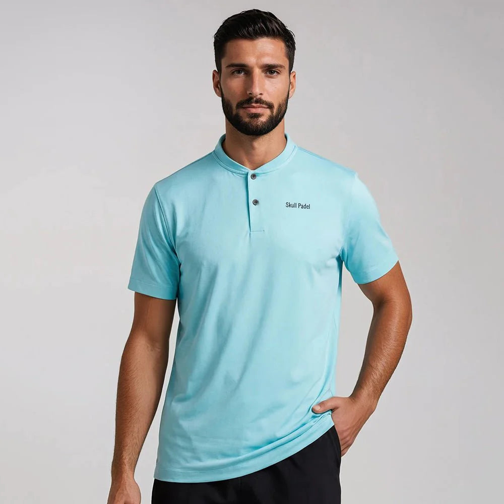 Skull Padel Polo Shirt - Turquoise