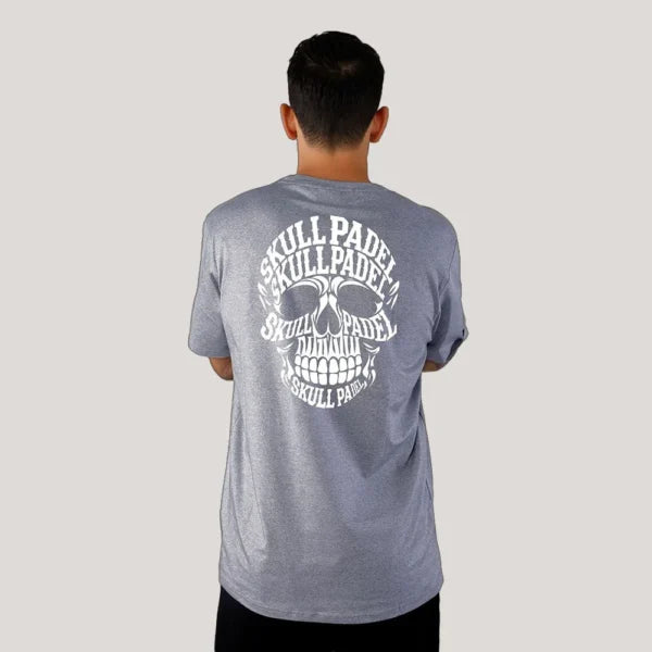 Skull Padel T-shirt Back Skull Grey