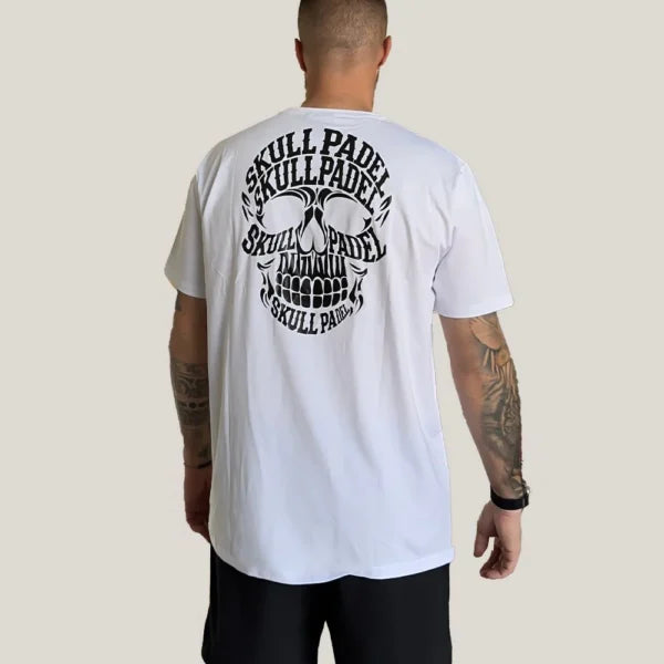 Skull Padel T-shirt Back Skull White